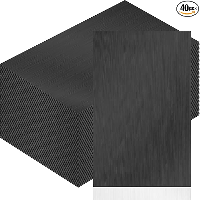 Therwen 40 Pcs 5 x 7 Inch Flashing Aluminum Sheet Roof Flashing Metal Roof for Shed Weatherproofing Areas Around Chimneys or Skylights (Black)