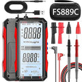 2026 Upgraded Smart USB Rechargeable Digital Multimeter, FS899L Multimeter, Auto Digital Display Tester, Measures Voltage Current Resistance Diodes Continuity Duty-Cycle Capacitance Temperature