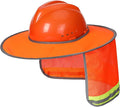 UNCO Hard Hat Sun Shield, Orange, Full & Standard Brim Mesh Sunshade, High Visibility Reflective, Hard Hat Accessories