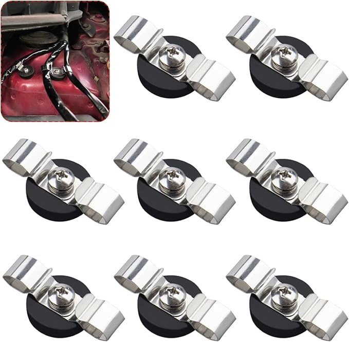 Strong Magnetic Cables Clips, 8PCS Heavy Duty Magnetic Wire Clamps for Hanging Cables, Non-Scratch Rubber Coated Magnetic Cord Holder for Solar Panel Extension Cord, RV, Workshop, Cabinet