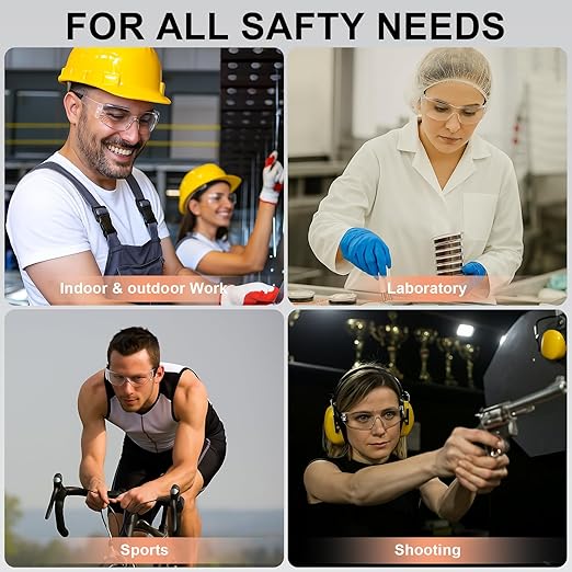 Safety Glasses Men Women 12 pack, Z87 Safety Glasses with Scratch&Impact-Resistant lens, clear safety glasses with Ansi Z87.1 certification for construction, lab, lawnwork,workshop