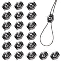 20PCS 1/8 Inches M3 304 Stainless Steel Wire Rope Cable Clip Clamp, Reusable Simplex Single Bolt Wire Rope Clips for 1/8Inch (1.5mm-3mm) Diameter Wire Cable/Wire Rope, Wire Clamp Tool for Outdoors