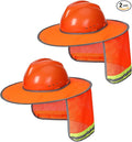 UNCO- Hard Hat Sun Shield, 2 Pack, Orange, Full & Standard Brim Mesh Sunshade High Visibility Reflective, Hard Hat Accessories