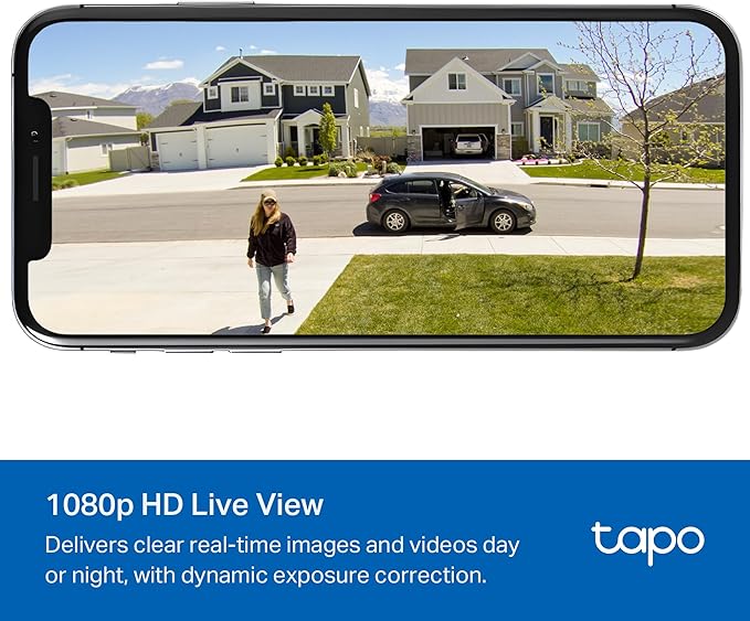 TP-Link 𝗧𝗮𝗽𝗼 Wireless Outdoor Security Camera, 1080P, Up to 180 Days of Battery Life, Free Person Detection, SD/Cloud Storage, Spotlight Color Night Vision, No Hub Needed, Works w/Alexa, Tapo C402