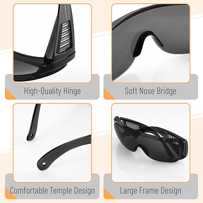 UNCO- Safety Goggles Over Glasses, Protective Goggles, Anti Fog, Work, Safety Glasses Over