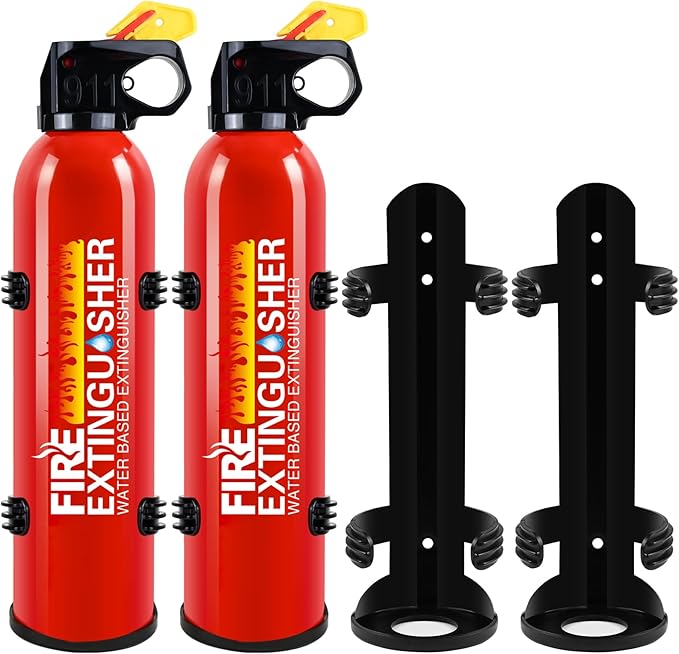 Fire Extinguisher for Home, 2 Pack Car Fire Extinguishers with Mount, 8 in 1 Portable Kitchen Fire Extinguishers for A, B, C, K Category, 620ml Mini Fire Extinguisher for Car Truck Boat