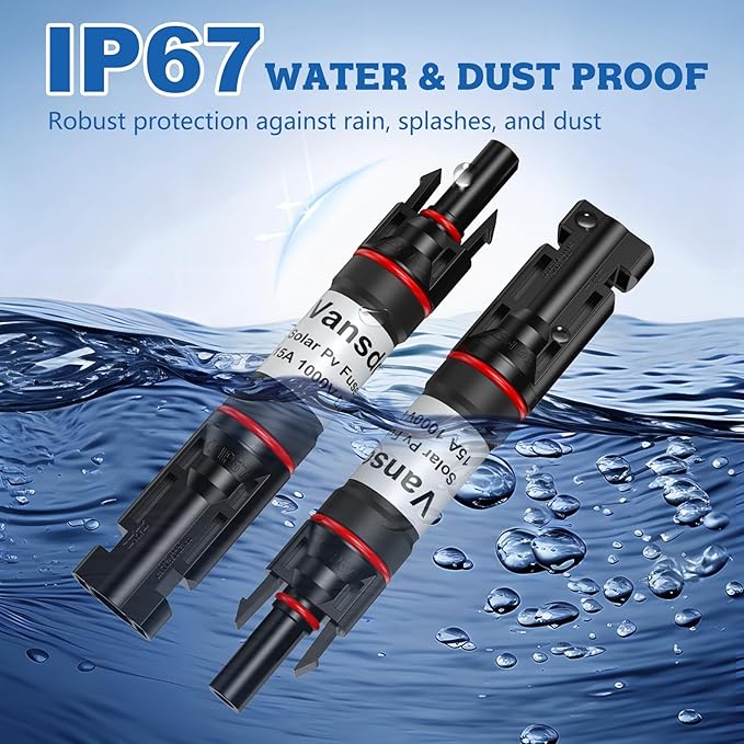 1PCS 15A Solar Fuse Holder Inline，Solar PV Fuse Holder,Waterproof Solar Fuse Connector for Solar Panel and Solar Controller