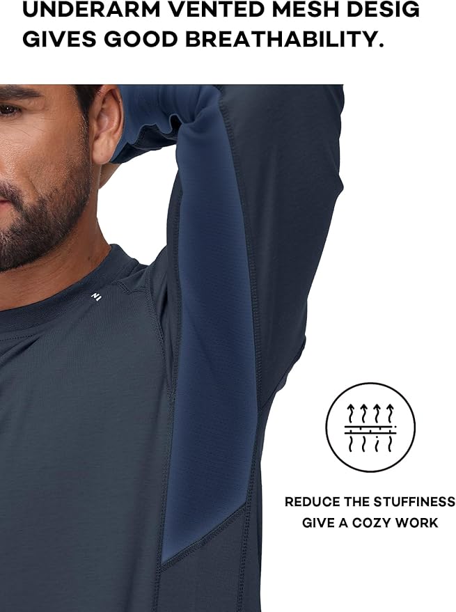 FR Shirts for Summer 5.5OZ Lightweight Breathable Vented Mesh Flame Resistant Long Sleeve Crew T-Shirt CAT2