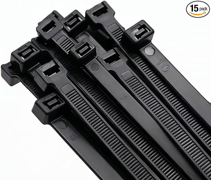 Extra Long Zip ties Heavy Duty 32 inch Black Cable Ties For Outdoor Use 15 pcs Strong Thick Wire Ties Large Ziptie uv resistant Big industrial Plastic tie wraps