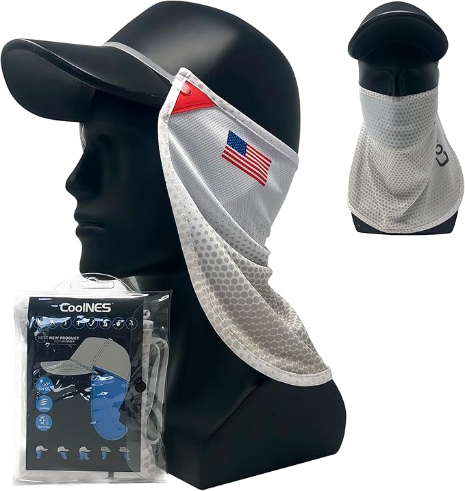 CoolNES - UV Sun Protection Neck Drape Adjustable Multifunctional 2 in 1 Face Covering for Outdoor Fishing - Unisex