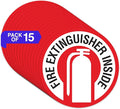 15 x Fire Extinguisher Inside Sticker | 3 x 3 Inch Vinyl Fire Extinguisher Inside Sign | UV-resistant Fire Extinguisher Sticker | Fire Extinguisher Signs for Business