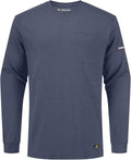 FR Shirts for Summer Crew T-Shirt 5.5OZ Heather Jersey Flame Resistant Long Sleeve Crew T Shirt CAT2