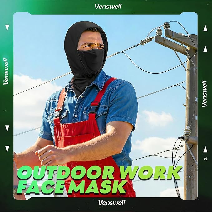 3 in 1 Summer Cooling Balaclava Hood Face Mask with Ear Loops Men Women Sun UV Protection Breathable Full Head Cover
