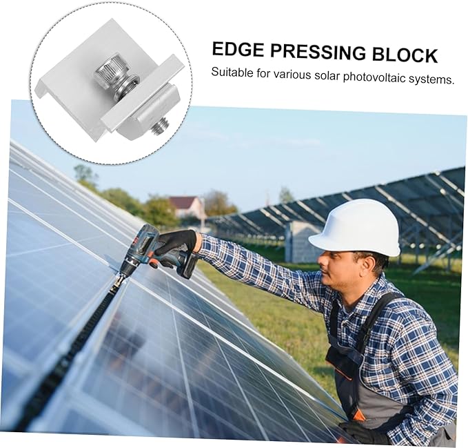 12pcs Metal Solar Panel Rack Clips Mid End Clamps for Secure Solar Panel Installation Easy to Install Bracket Holders for Outdoor Use