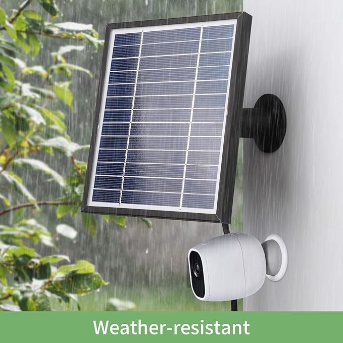 iTODOS Solar Panel for Arlo Pro, 11.8Ft Outdoor Power Charging Cable and Adjustable Mount, Not for Arlo Ultra or Pro3 (Black)