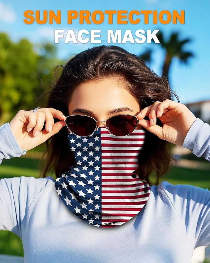 4Pack Neck Gaiter for Men Women Face Cover Mask Head Wrap Balaclava Headwear Bandana Headband Magic Scarf