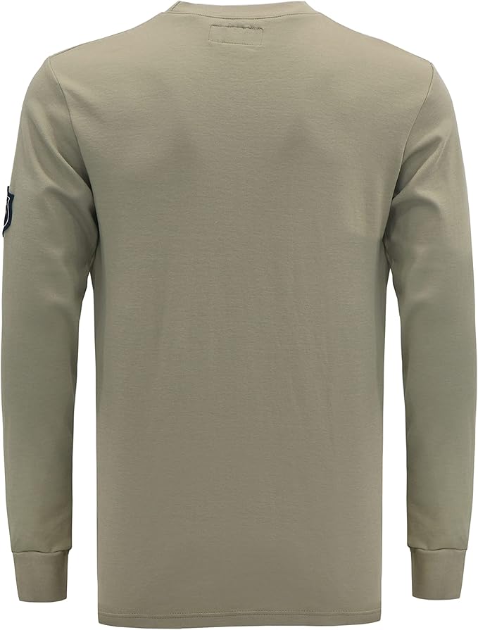 BOCOMAL FR Shirts Crewneck 7oz Midweight Flame Resistant Clothing NFPA2112 CAT2 Men's Fire Retardant Work Shirt