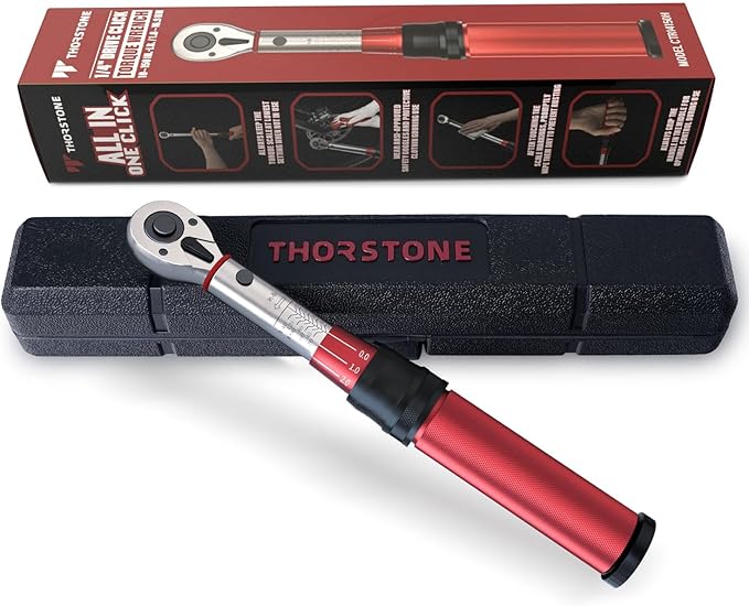 Thorstone 1/4 Torque Wrench, 90-Tooth Gear Professional Precision, 10-150 IN-LB/1.1~16.9 Nm Adjustable Micrometer Click Torque Wrench, for Bicycle Maintenance, ±2% Clockwise High Accuracy