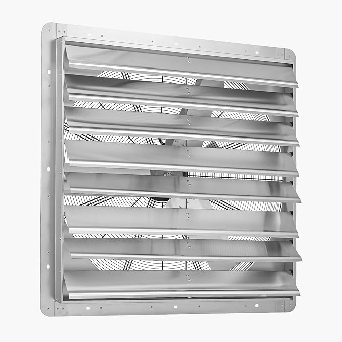VEVOR 36'' Exhaust Fan, Wall Mounted Attic Fan with Variable Speed, 11000 CFM, Automatic Shutter, Ventilation and Cooling, Silver, Fan Only
