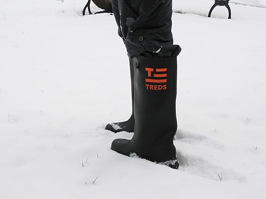 Treds Super Tough 17" Pull-On Stretch Rubber Overboots for Rain, Slush, Snow and Construction, Size Large, Black