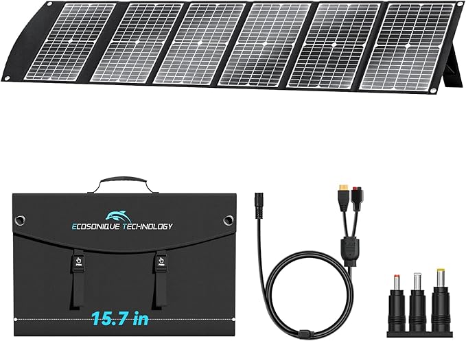 100W Portable Solar Panel Extremely Lightweight Compact Foldable with USB QC3.0, Type-C PD3.0, Anderson and XT60 DC 20V for Camping Power Station, Solar Generators, Cell Phones