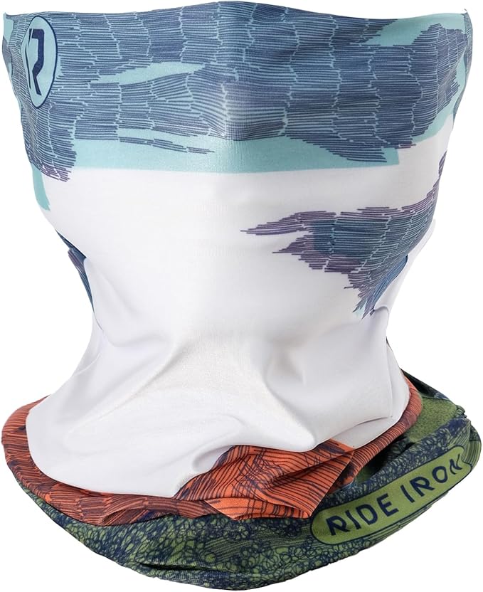Neck Gaiter and Arm Sleeves Set, UPF 50+ Breathable Face Mask and Cooling Compression Sleeves