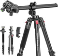 NEEWER Basics 64.5" Horizontal Overhead Tripod with Ball Head/Cell Phone Holder Compatible with iPhone Video Recording, Aluminum Travel Stand Camera Monopod, 360° Pan 180° Tilt 22lb/10kg Load, TP66