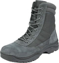NORTIV 8 Men's Military Tactical Work Boots Side Zipper Leather Motorcycle Combat Boots Trooper