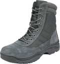 NORTIV 8 Men's Military Tactical Work Boots Side Zipper Leather Motorcycle Combat Boots Trooper