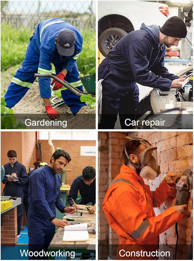 Mens Workwear Coveralls Work Mechanic Jumpsuits Long Sleeve Coverall Work Wear Multi Pockets
