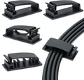 Cable Clips 50PCS, Self Adhesive Cable Management Clips, Cord Organizer Wire Clips Cord Holder for Appliances PC Wall Ethernet Cable Under Desk Nightstand Home Office Car
