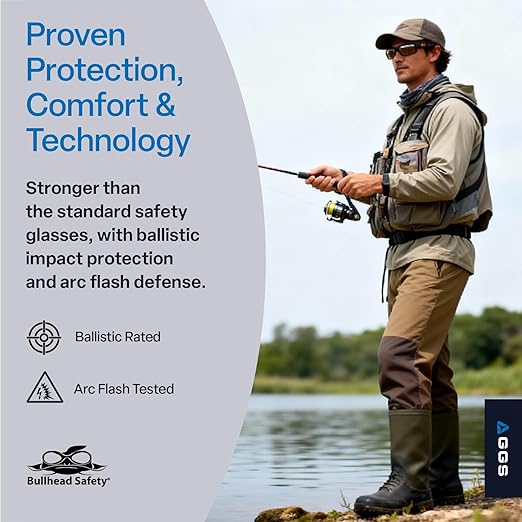 Bullhead Safety Dorado Safety Glasses With Dual Lenses, ANSI Z87, Blue Light Glasses With UV Light Protection And Anti-Scratch Coating, Indoor/Outdoor Copper Lenses, Crystal Brown Frame