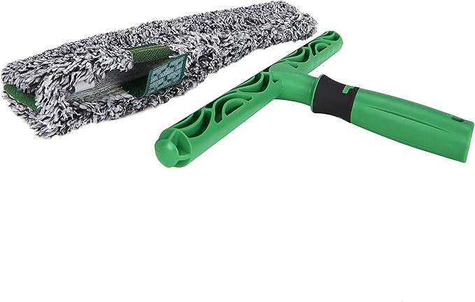 Unger AK015 Window Cleaning Kit PRO Set - Power Washer Sleeve, ErgoTec Squeegee, Bucket 18L, Liquid Glass Cleaner 1L, Safety Glass Scraper, Microfibre Cloth - Professional Window Cleaner, Green