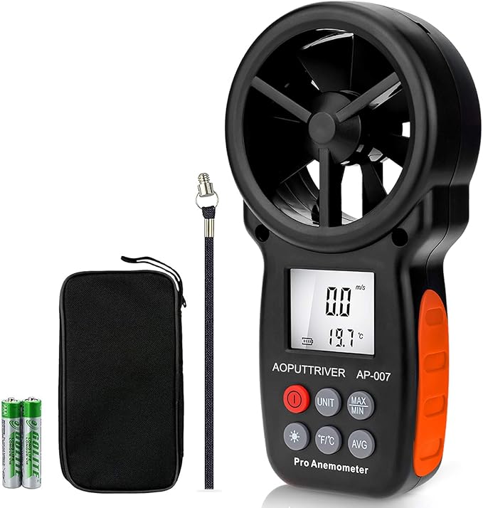 Pocket Anemometer Handheld Wind Speed Meter for Wind &Airflow &Wind Chil, Air Flow Meter for Drone Flying Golf Shooting,14℉-113℉ Wind Tempe