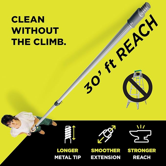 DOCA Telescoping Pole 6-24 Ft - Extension Pole for Cleaning, Feather Duster, Window Washing Kit, Paint Roller, Window Squeegee - High Reach Extendable Kit for Indoor & Outdoor - Pole Only