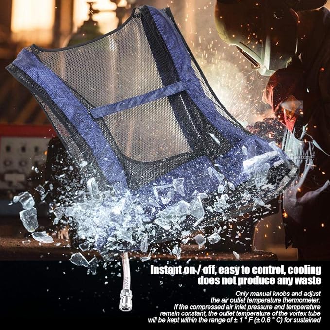 Yosoo Air Conditioner Waistcoat Welding Steel Air Compressed Cooling Vest Vortex Tube Air Conditioner Waistcoat