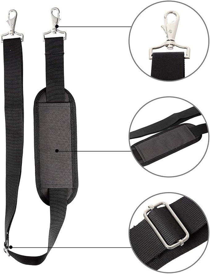 JAKAGO 61" Replacement Shoulder Strap, Padded Long Duffel Bag Strap Universal Adjustable Shoulder Belt with Non-Slip Pad