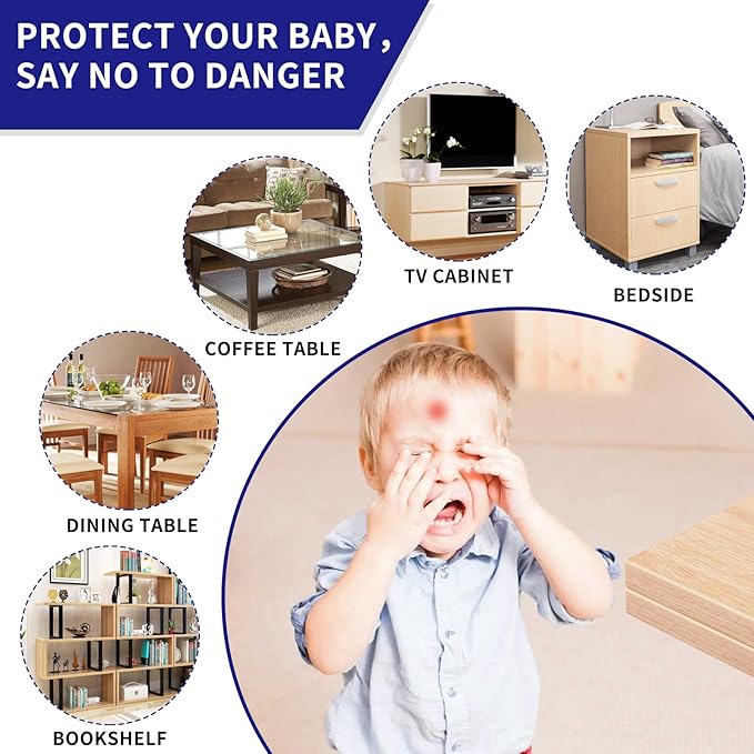 16 Corner Protector Baby, T-Shape Table Protectors for Baby Corner Protector Guards Clear Corner Protectors for Furniture Corner Protectors Corner Guards Baby Proof Corner Covers Baby Safety