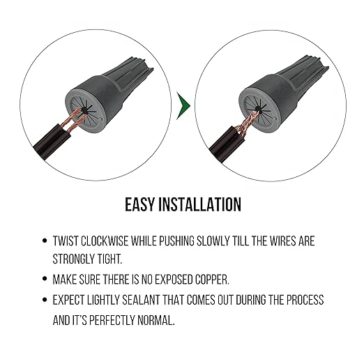 GKOLED 30PCS AWG #22-8 Waterproof Wire Connectors, Silicone Filled Outdoor Electrical Screw Terminals, Wire Splice Connector for LED Landscape Lighting, Patio and Deck Lighting, Dark Gray