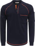 VATRENUS FR Shirts Henley 5.5oz 100% Cotton Flame Resistant Long Sleeve T-Shirts