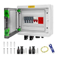 Solar Combiner Box DC600V,2 String PV Combiner Box with 32A Circuit Breaker,Pre-Wired IP65 Waterproof Enclosure,Lighting Surge Protector& 32A Fuses for Off-Grid Solar System&RV