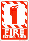 Brimar - 7 x 10" - Fire Extinguisher Sign - Polyethylene Plastic - Easy Installation - Fire Safety Compliance
