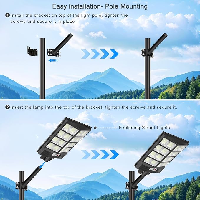 Light Pole Mount Bracket, 1.9 in Thickened Street Light Mount Arm Outdoor Heavy Duty Metal Pole Kit Led Solar Lamp Post Extension Metal Pole Holding Bracket Fit Flood Fog Spot Lighting (48mm 2Pcs)
