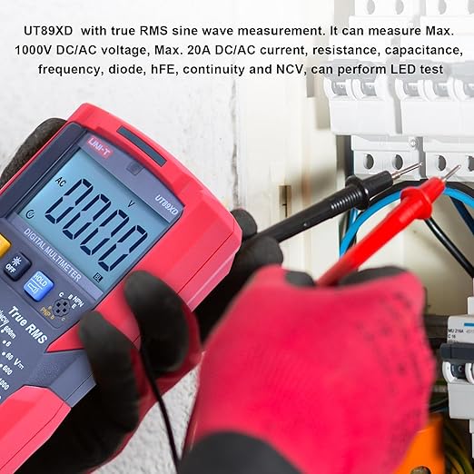 UNI-T UT89XD Digital Multimeter Tester, TRMS 6000 Counts AC DC 1000V Multimetro Volt Ohm Meter Automotive Electrical Capacitance Multimeter, Measures Current Temperature NCV Resistance