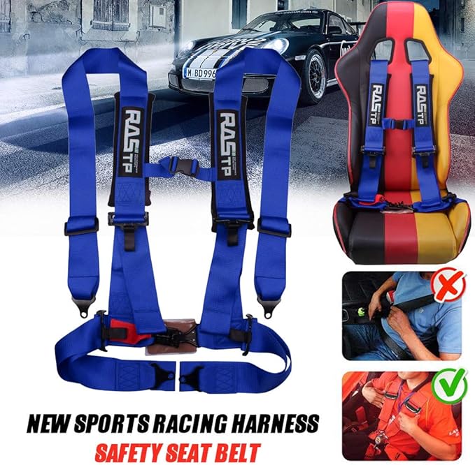 RASTP 4 Point Safety Harness with 3 Inch Padding (Black)