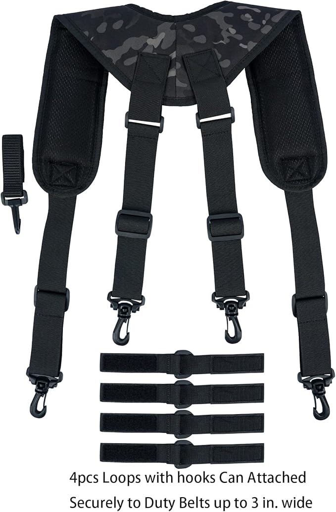 MELOTOUGH Tactical Suspenders for Duty Belt Harness,Police Suspenders Duty belt Padded Adjustable