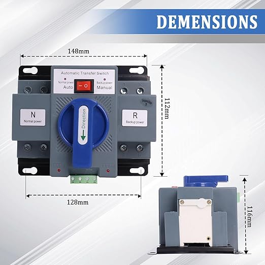 2P 63A 220V Automatic Transfer Switch, Dual Power Generator Changeover Switch 50HZ/60HZ