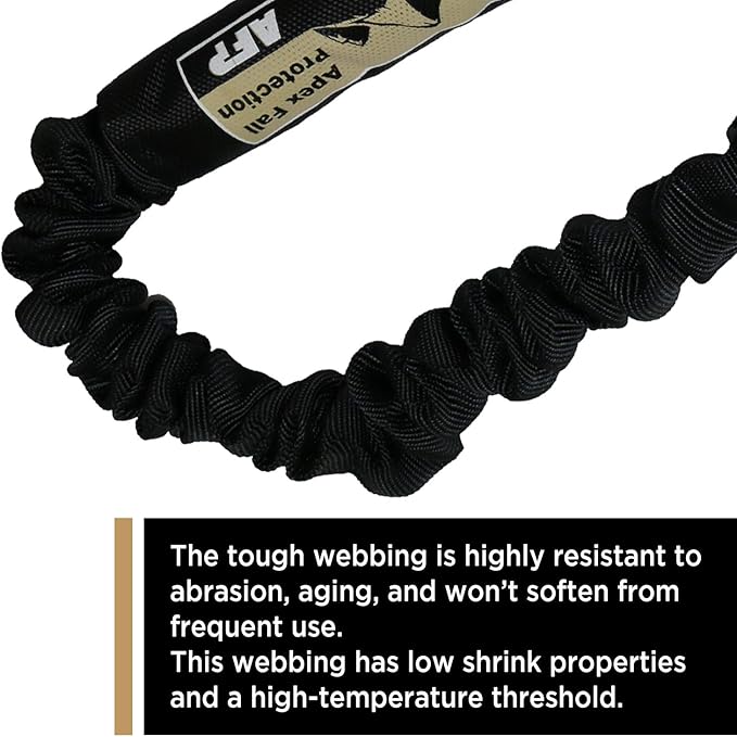 AFP 6FT Single Leg Internal Shock Absorbing Safety Fall Protection Lanyard with Pelican Rebar & Snap Hook |Heavy-Duty Webbing | Roofer, Construction, Scaffolding PPE | OSHA & ANSI Rated