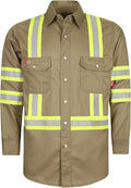 TICOMELA FR Shirts for Men High Visibility/Hi Vis Flame Resistant/Fire Retardant Shirt 6.5oz Men's Welding Shirts