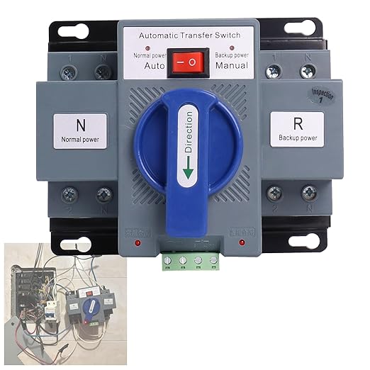 Dual Power Automatic Transfer Switch, 2P 63A 110V Dual Power Generator Changeover Switch 50HZ/60HZ